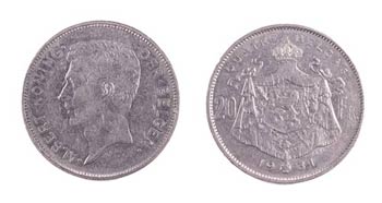 1931. Bélgica. Alberto I. 20 francos. ... 