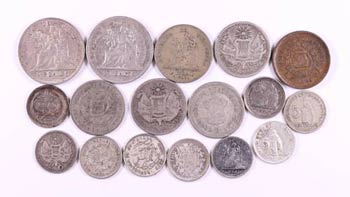 Guatemala. Lote de 17 monedas divisionarias, ... 