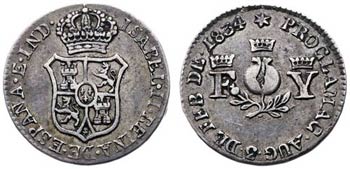 1834. Isabel II. Granada. Medalla de ... 