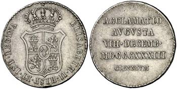 1833. Isabel II. Jaén. Medalla de ... 