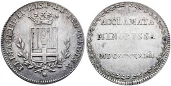 1833. Isabel II. Manresa. Medalla de ... 
