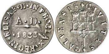 1833. Isabel II. San Roque. Medalla de ... 