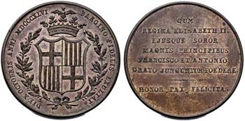 1846. Isabel II. Barcelona. Boda de Isabel ... 