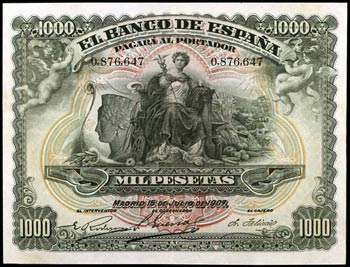 1907. 1000 pesetas. (Ed. B106) (Ed. 322). 15 ... 