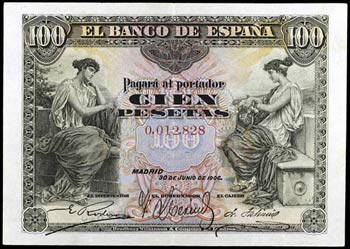 1906. 100 pesetas. (Ed. B125) (Ed. 342). 30 ... 