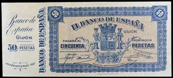 1937. Gijón. 50 pesetas. (Ed. NE33). No ... 