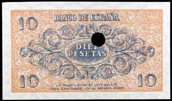 (1936). Burgos. 10 pesetas. Prueba del ... 