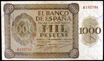 1936. Burgos. 1000 pesetas. (Ed. D24) (Ed. ... 