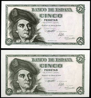 1948. 5 pesetas. (Ed. D56a) (Ed. 455a). 15 ... 