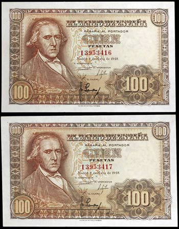 1948. 100 pesetas. (Ed. D57a) (Ed. 456a). 2 ... 
