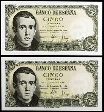 1951. 5 pesetas. (Ed. D60a) (Ed 459a). 16 de ... 