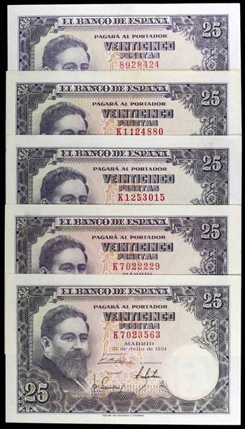 1954. 25 pesetas. (Ed. D68 y D68a) (Ed. 467 ... 