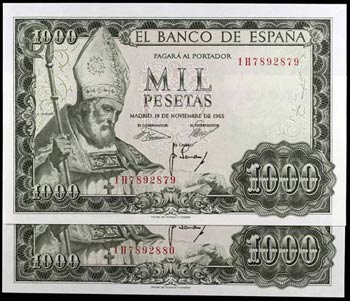 1965. 1000 pesetas. (Ed. D72a) (Ed. 471a). ... 