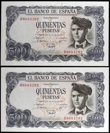 1971. 500 pesetas. (Ed. D74a) (Ed. 473a). 23 ... 