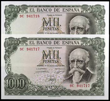 1971. 1000 pesetas. (Ed. D75c var) (Ed. ... 