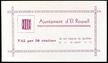 Rourell, el. 50 céntimos y 1 peseta. (T. ... 