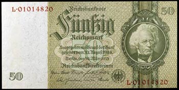 1933. Alemania. Reichsbank. 50 reichsmark. ... 
