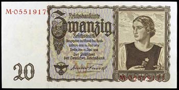 1939. Alemania. Reichsbank. 20 reichsmark. ... 