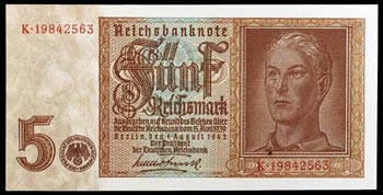 1942. Alemania. Reichsbank. 5 reichsmark. ... 