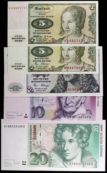 1960 a 1993. Alemania. Banco Federal. 5 ... 