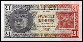 1926. Checoslovaquia. Banco Nacional. 20 ... 