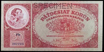 1929. Checoslovaquia. Banco Nacional. 50 ... 