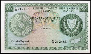 1979. Chipre. Banco Central. 500 mils. (Pick ... 