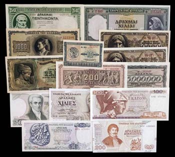 1939 a 1996. Grecia. Lote de 14 billetes de ... 