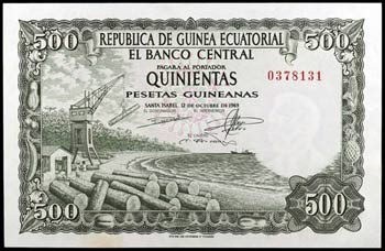 1969. Guinea Ecuatorial. Banco Central. 500 ... 
