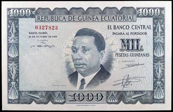 1969. Guinea Ecuatorial. Banco Central. 1000 ... 