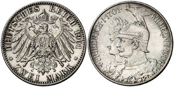 1901. Alemania. Prusia. Guillermo II. ... 