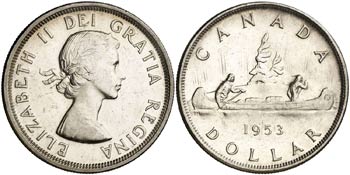 1953. Canadá. Isabel II. 1 dólar. (Kr. ... 