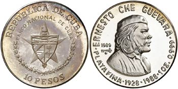 1989. Cuba. 10 pesos. (Kr. 163). 30,99 g. ... 