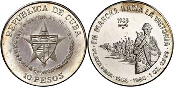 1989. Cuba. 10 pesos. (Kr. 164). 31,10 g. ... 