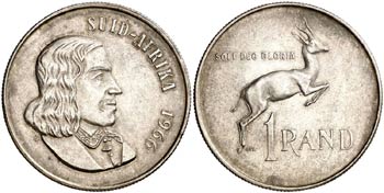 1966. Sudáfrica. 1 rand. (Kr. 71.2). 15 g. ... 