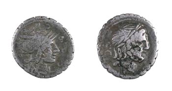 Lote de 2 denarios: Gens Antonia y Cossutia. ... 