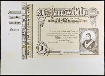 1911. Banco de Valls. 200 pesetas. 1 de ... 