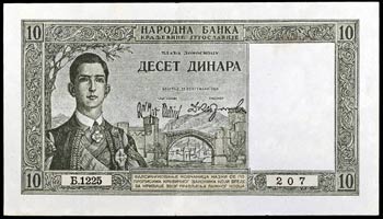 1939. Yugoslavia. Banco Nacional. 10 dinara. ... 