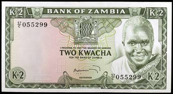 s/d (1974). Zambia. Banco de Zambia. 2 ... 