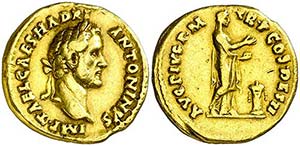 (138 d.C.). Antonino pío. Áureo. (Spink ... 