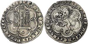 Pedro I (1350-1368). Sevilla. Blanca de ¿4 ... 