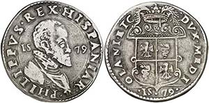 1579. Felipe II. Milán. 1 escudo. (Vti. 48) ... 