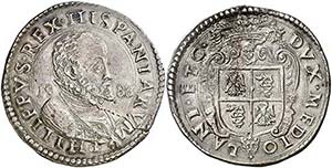 1588. Felipe II. Milán. 1 escudo. (Vti. 53) ... 