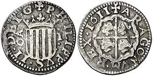 1611. Felipe III. Zaragoza. 1 real. (AC. ... 