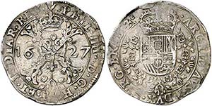 1627. Felipe IV. Amberes. 1/2 patagón. ... 