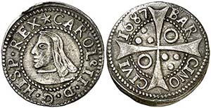 1687. Carlos II. Barcelona. 1 croat. (AC. ... 