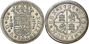 1725. Felipe V. Segovia. F. 2 reales. (AC. ... 