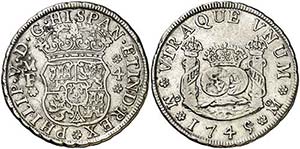 1745. Felipe V. México. MF. 4 reales. (AC. ... 