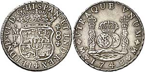 1748. Fernando VI. México. MF. 8 reales. ... 