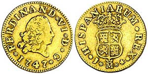 1747. Fernando VI. Madrid. J. 1/2 escudo. ... 
